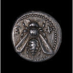 Glass Coin of Ephesos Motif Double Drop Earrings - Che Cose Belle