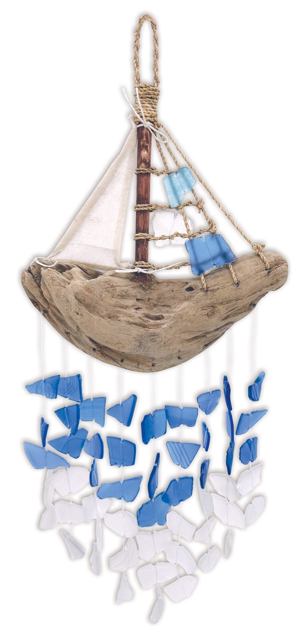 Glass Driftwood Boat Chime - 18 inches - Che Cose Belle