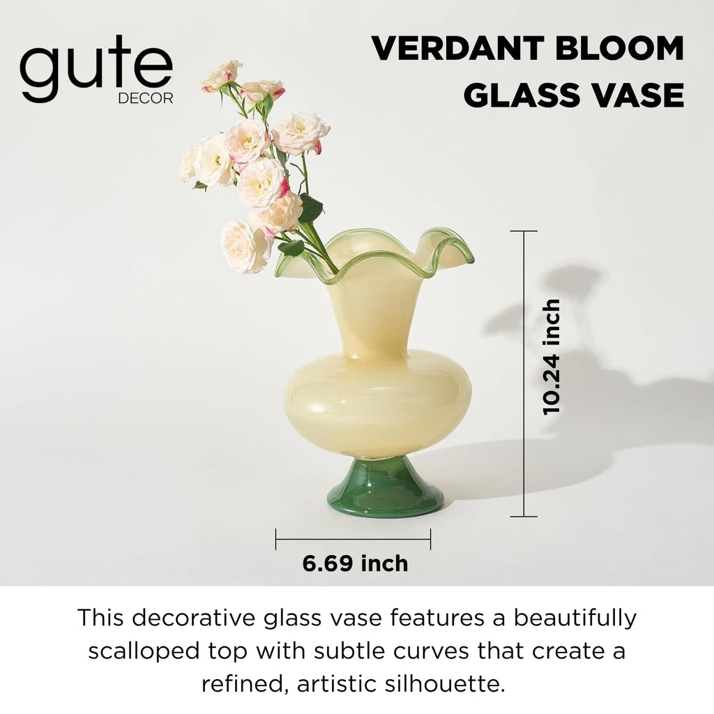 Glass Meadow Hand - Blown Glass Flower Vase  Décor - 11" - Che Cose Belle
