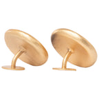 Glass Mounted Warrior Coin Motif Cuff Links (Cobalt Tone) - Che Cose Belle