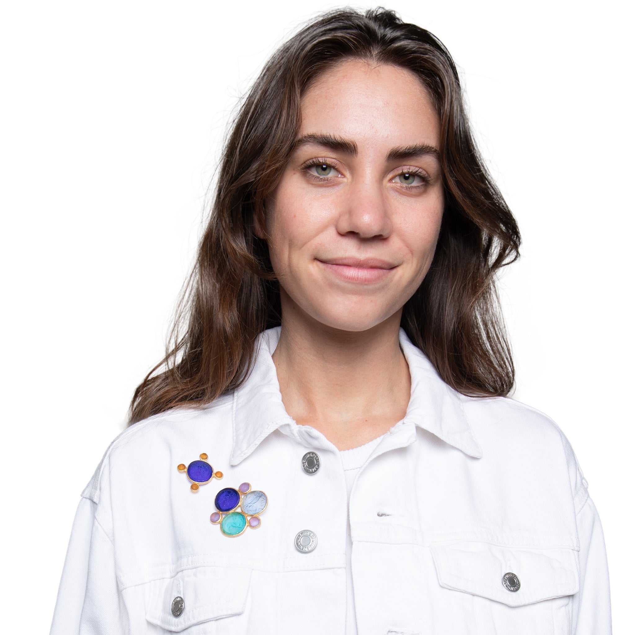 Glass Multi - Coin Brooch - Che Cose Belle