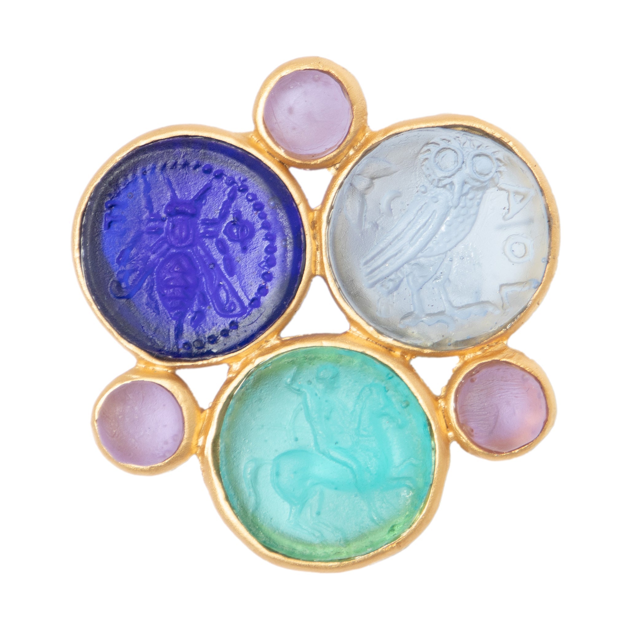 Glass Multi - Coin Brooch - Che Cose Belle
