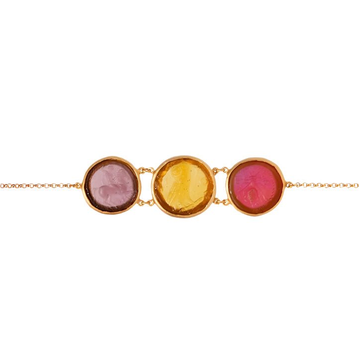 Glass Multi - Coin Motif Bracelet - Che Cose Belle