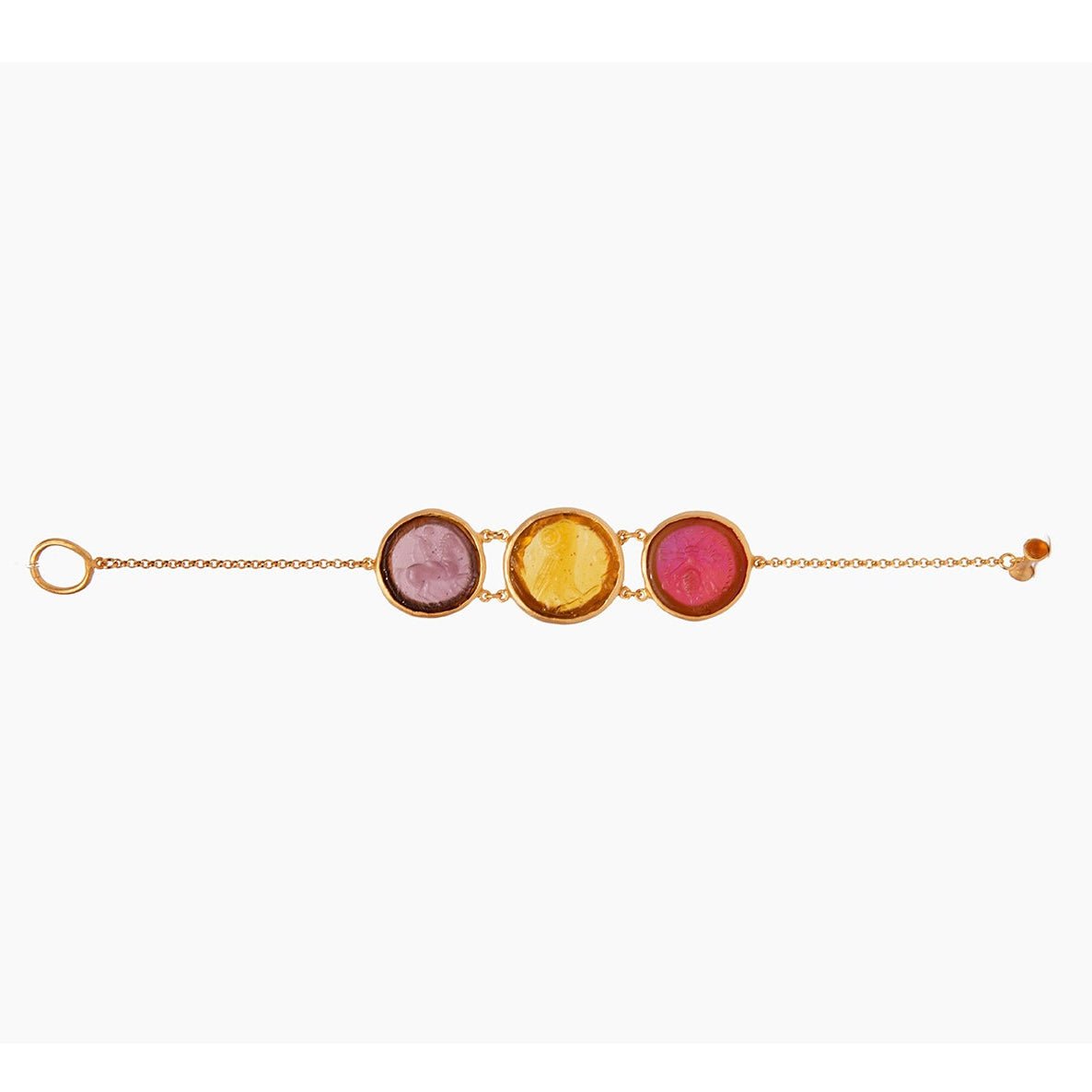 Glass Multi - Coin Motif Bracelet - Che Cose Belle
