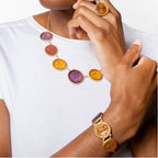 Glass Multi - Coin Motif Bracelet - Che Cose Belle