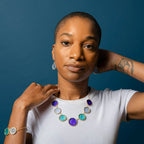 Glass Multi - Coin Motif Necklace - Che Cose Belle