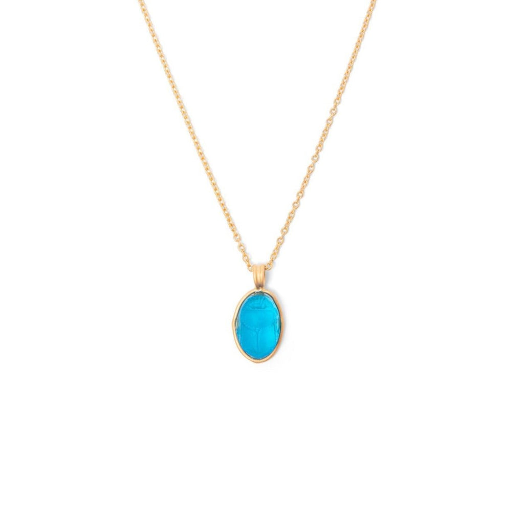 Glass Scarab Pendant Necklace - Che Cose Belle