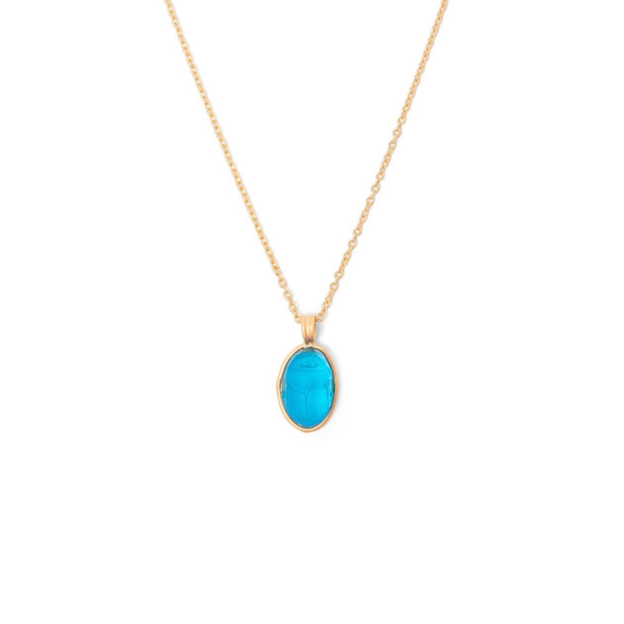 Glass Scarab Pendant Necklace - Che Cose Belle