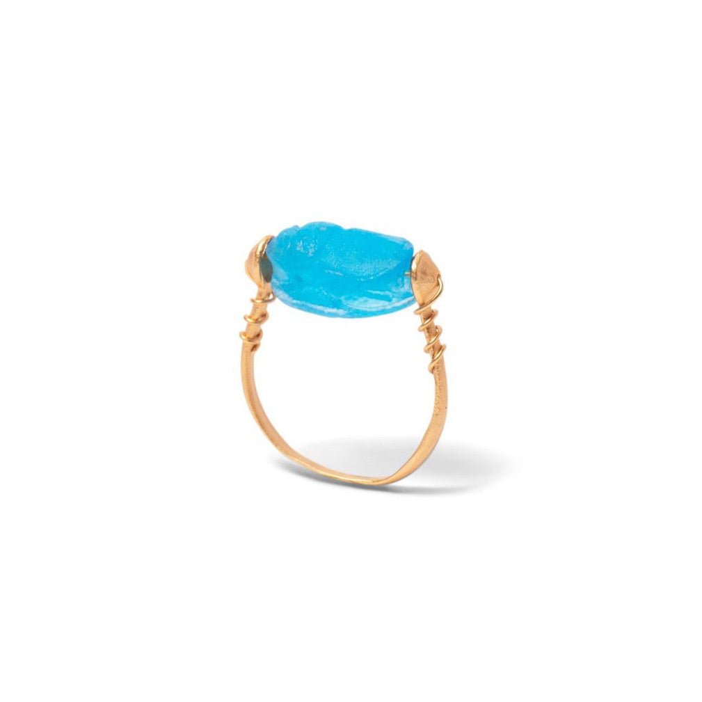 Glass Scarab Swivel Ring - Che Cose Belle