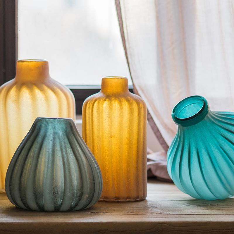 Glass Vase Hand Blown Frosted Art Glass - Che Cose Belle