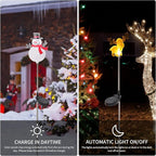 Glintoper 4 Pack Solar Christmas Figurine Lights, Outdoor Lighted Decorative Santa Claus, Snowman, Xmas Tree & Reindeer with Garden Stakes, Warm White LED Lighting Yard Stake for Path Lawn Patio Decor - Che Cose Belle