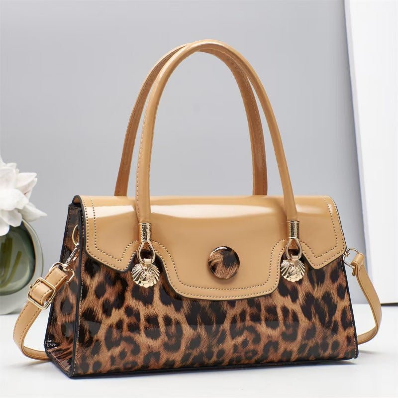 Glossy Leopard Print Patent-Look Crossbody Bag – Urban Shoulder Bag | 6 Colors - Che Cose Belle