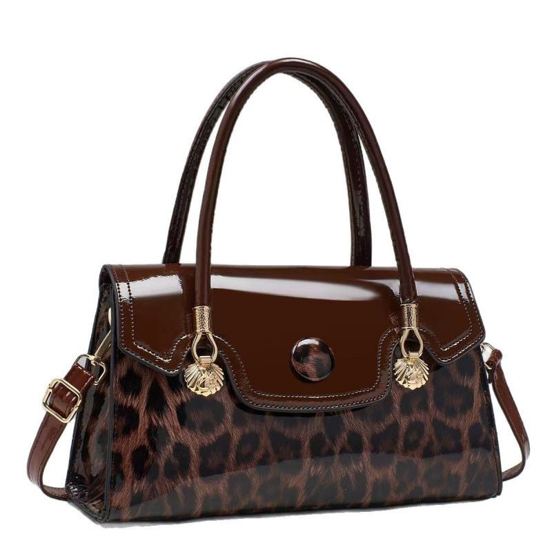 Glossy Leopard Print Patent-Look Crossbody Bag – Urban Shoulder Bag | 6 Colors - Che Cose Belle