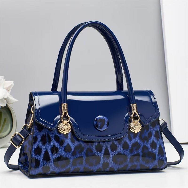 Glossy Leopard Print Patent-Look Crossbody Bag – Urban Shoulder Bag | 6 Colors - Che Cose Belle