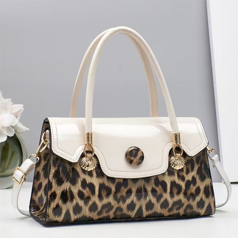 Glossy Leopard Print Patent-Look Crossbody Bag – Urban Shoulder Bag | 6 Colors - Che Cose Belle