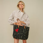 Go To Tote - Safari Kuba with Red Beaded Heart - Che Cose Belle