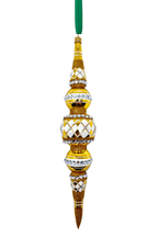 Gold Diamond Icicle Glass Ornament - Che Cose Belle