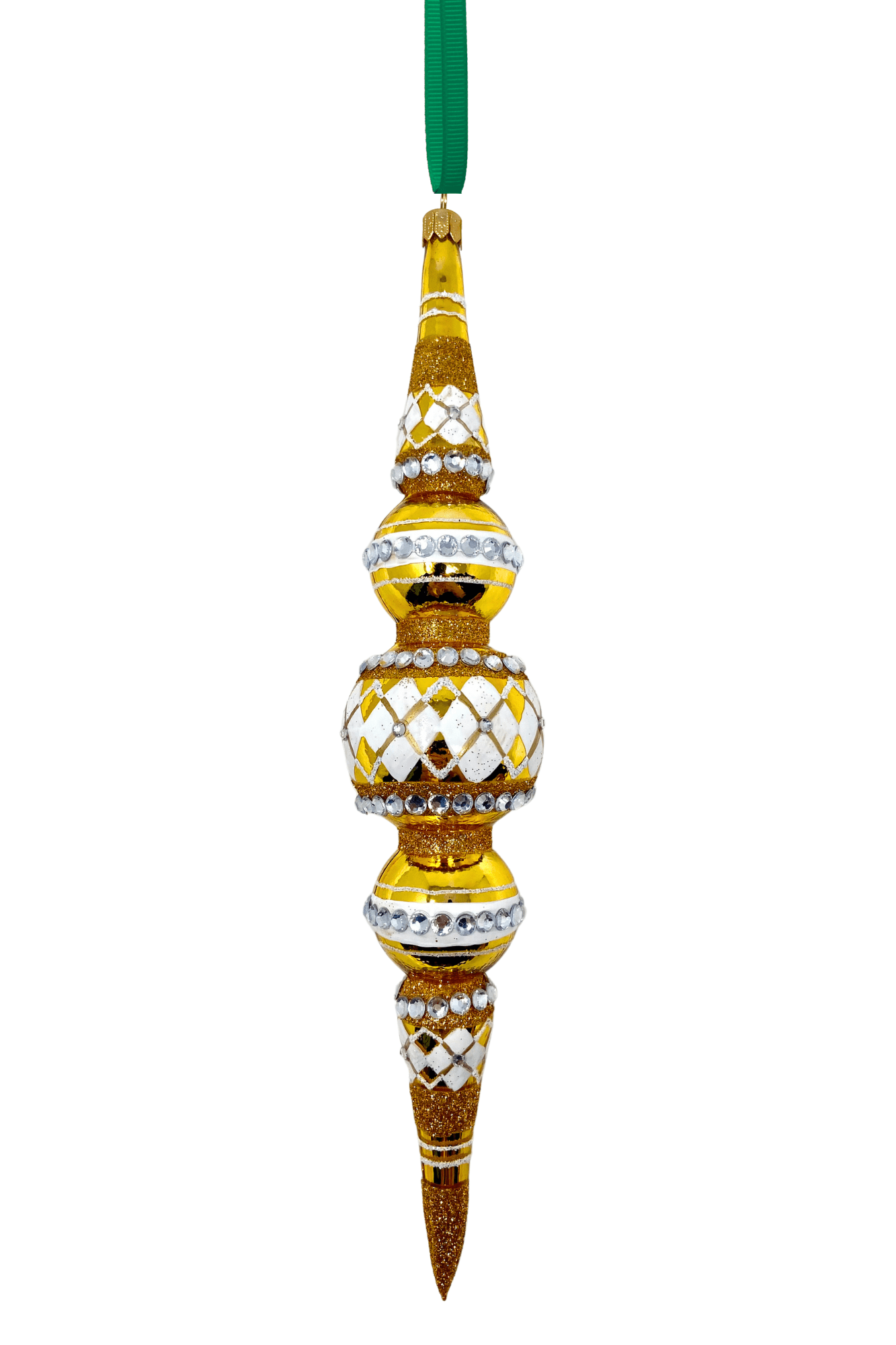 Gold Diamond Icicle Glass Ornament - Che Cose Belle