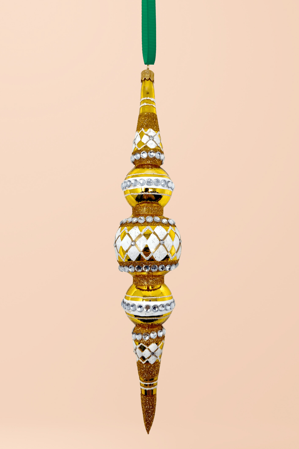 Gold Diamond Icicle Glass Ornament - Che Cose Belle