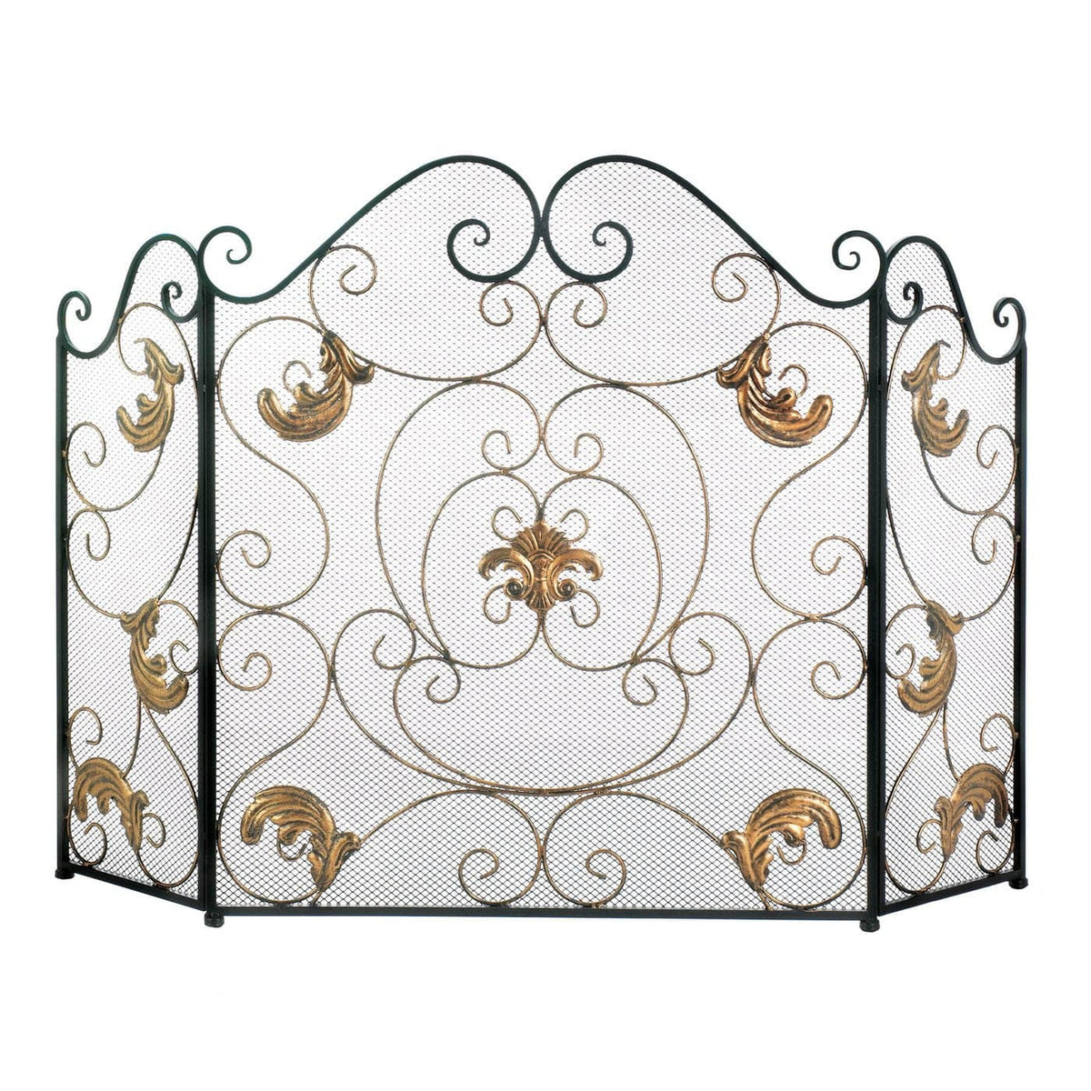 Gold Fleur-De-Lis Fireplace Screen - Che Cose Belle