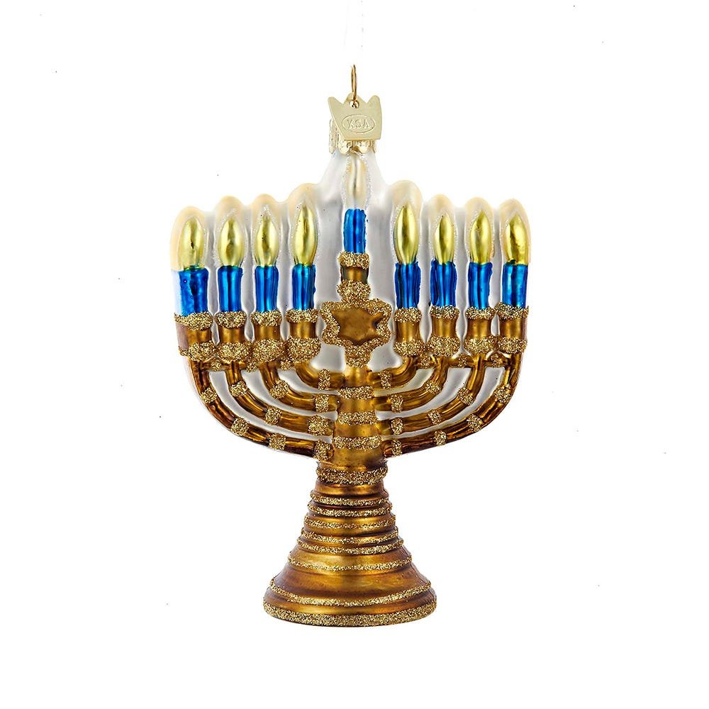 Gold Glass Menorah Ornament - Che Cose Belle
