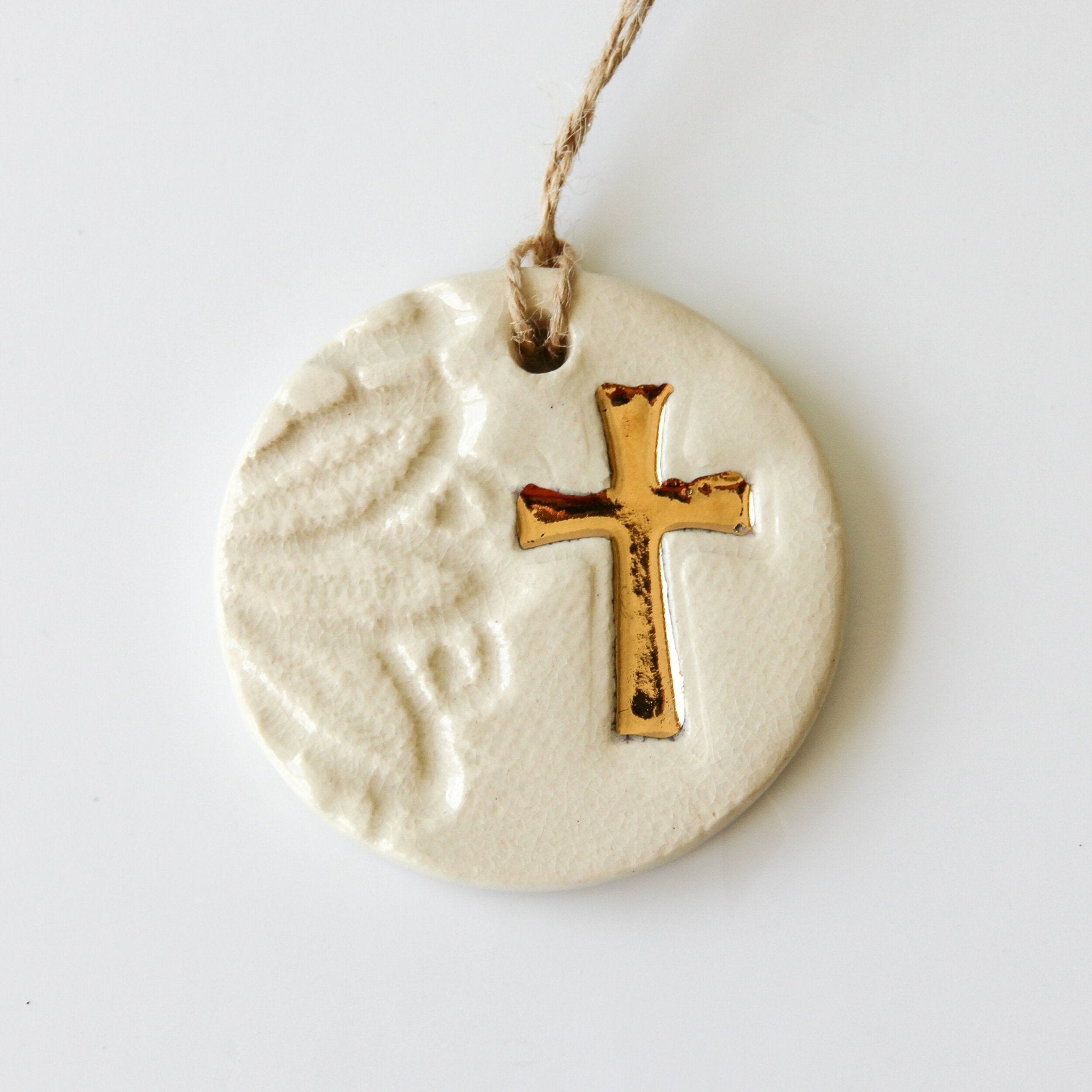 Gold Leaf Cross Ornament - Che Cose Belle