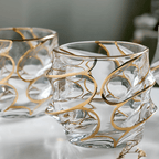 Gold Line Storm Japanese Crystal Whisky Glass - Che Cose Belle