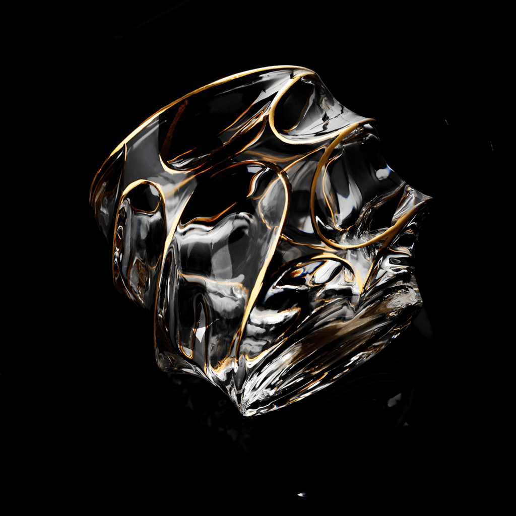 Gold Line Storm Japanese Crystal Whisky Glass - Che Cose Belle
