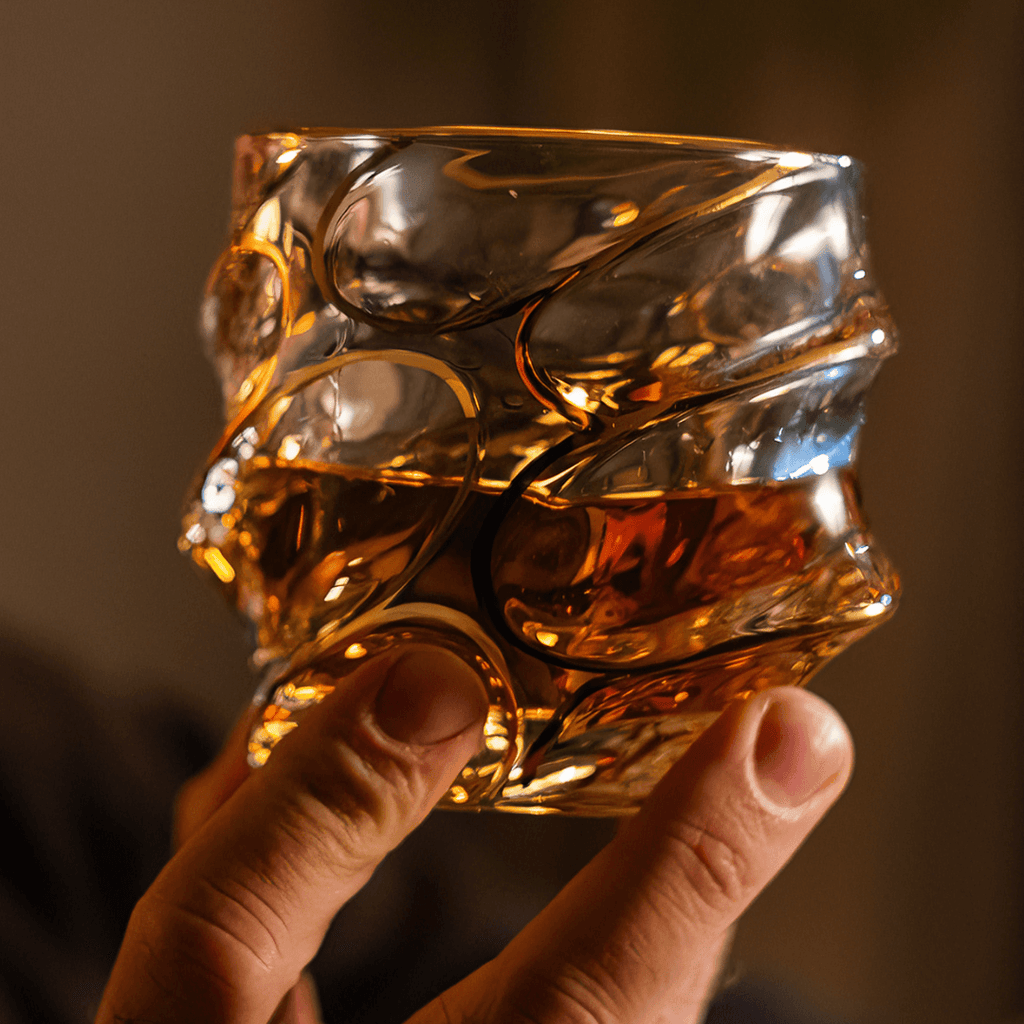 Gold Line Storm Japanese Crystal Whisky Glass - Che Cose Belle