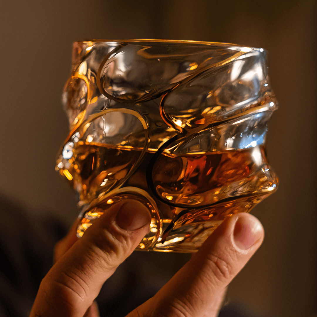 Gold Line Storm Japanese Crystal Whisky Glass - Che Cose Belle