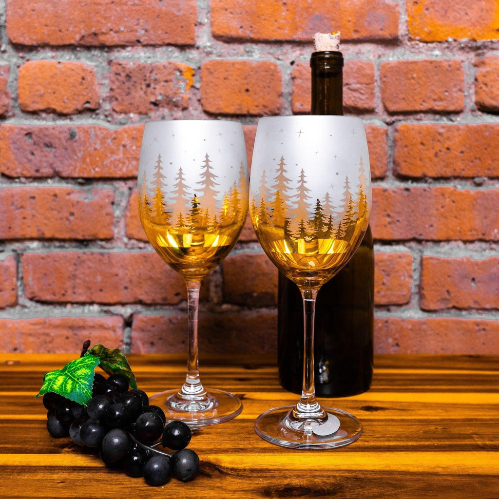 Gold Pine Tree Wine Glasses - Che Cose Belle