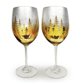 Gold Pine Tree Wine Glasses - Che Cose Belle