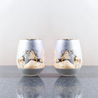 Gold & Silver Deer Stemless Wine Glasses - Che Cose Belle