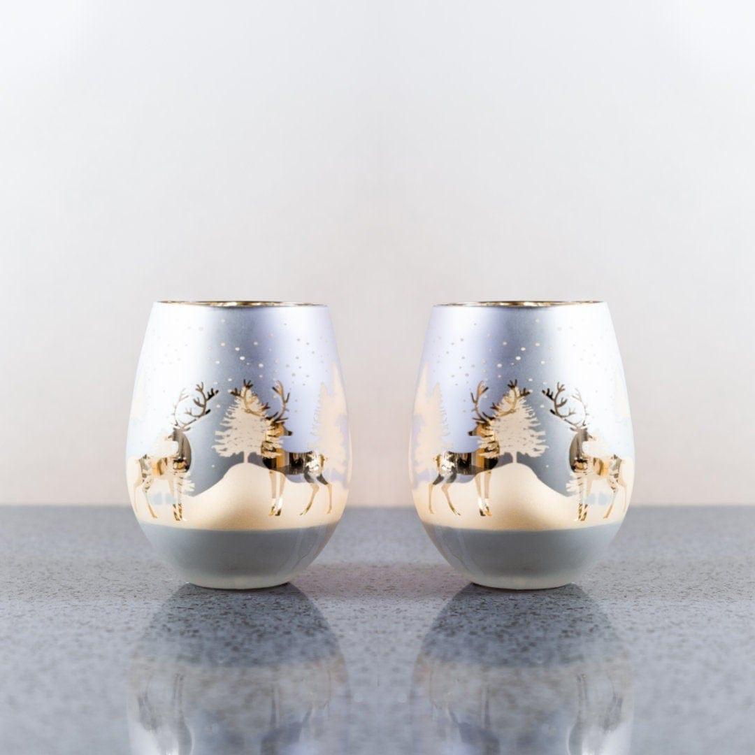 Gold & Silver Deer Stemless Wine Glasses - Che Cose Belle
