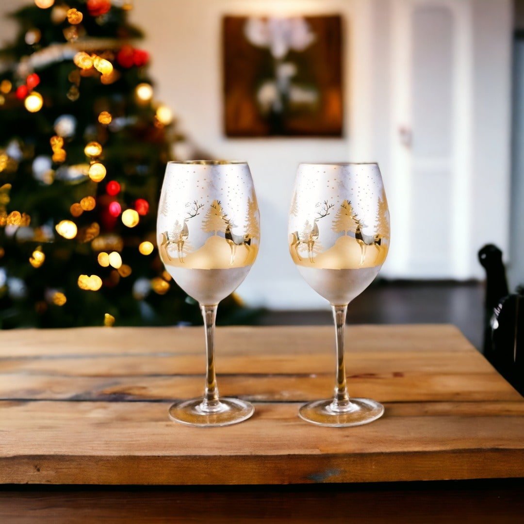 Gold & Silver Deer Wine Glasses - Che Cose Belle