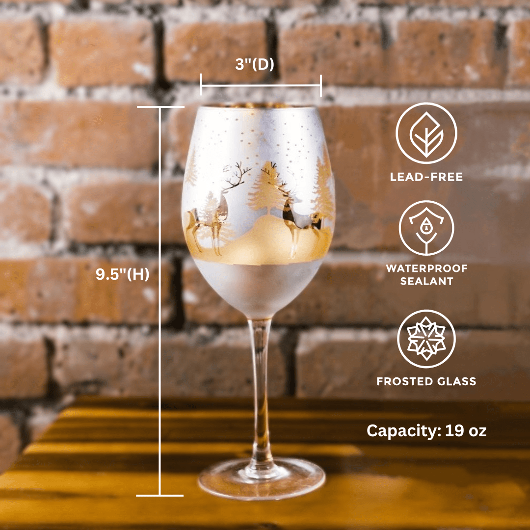 Gold & Silver Deer Wine Glasses - Che Cose Belle