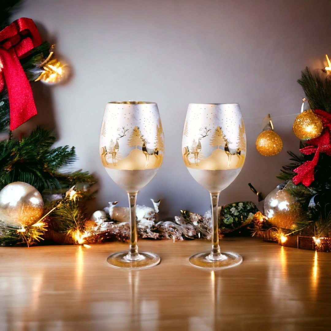 Gold & Silver Deer Wine Glasses - Che Cose Belle