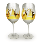 Gold & Silver Deer Wine Glasses - Che Cose Belle