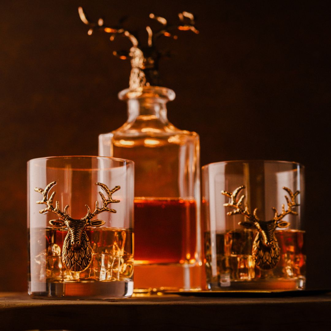 Gold Stag Deer Decanter - Che Cose Belle
