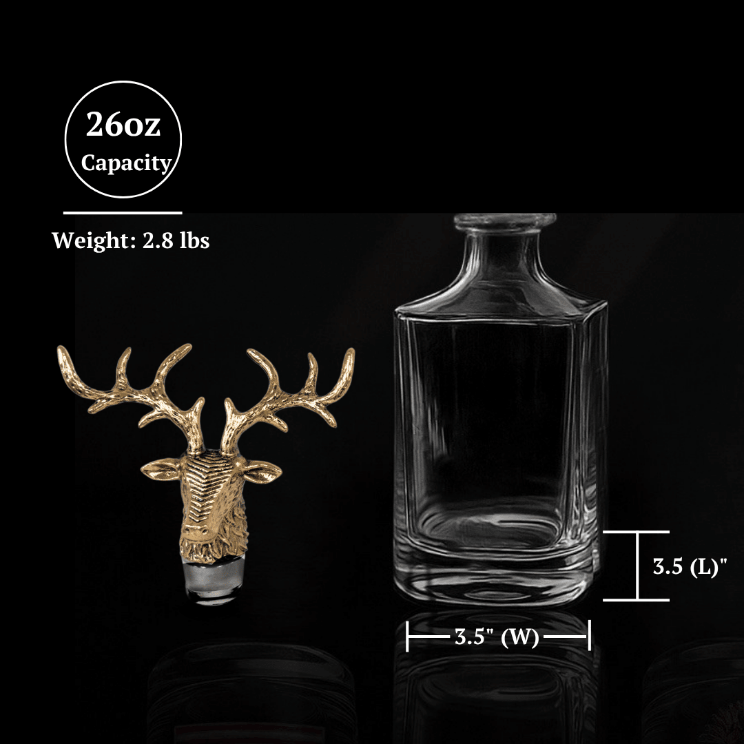Gold Stag Deer Decanter - Che Cose Belle