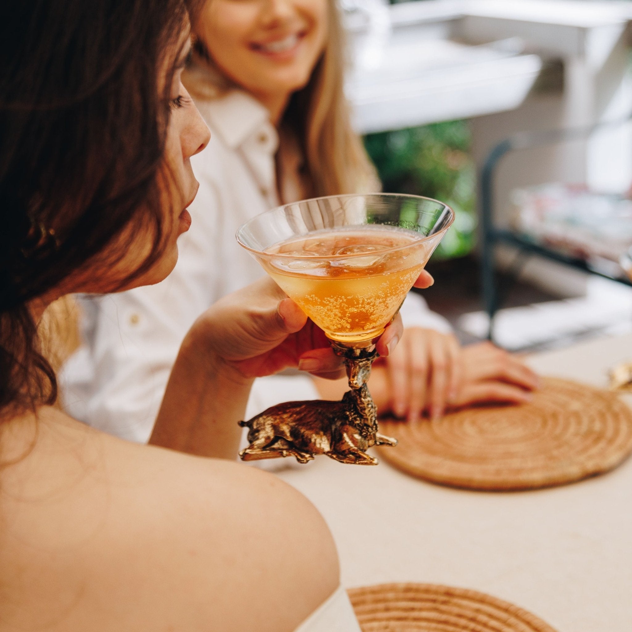 Gold Stag Deer Martini Glasses - Che Cose Belle