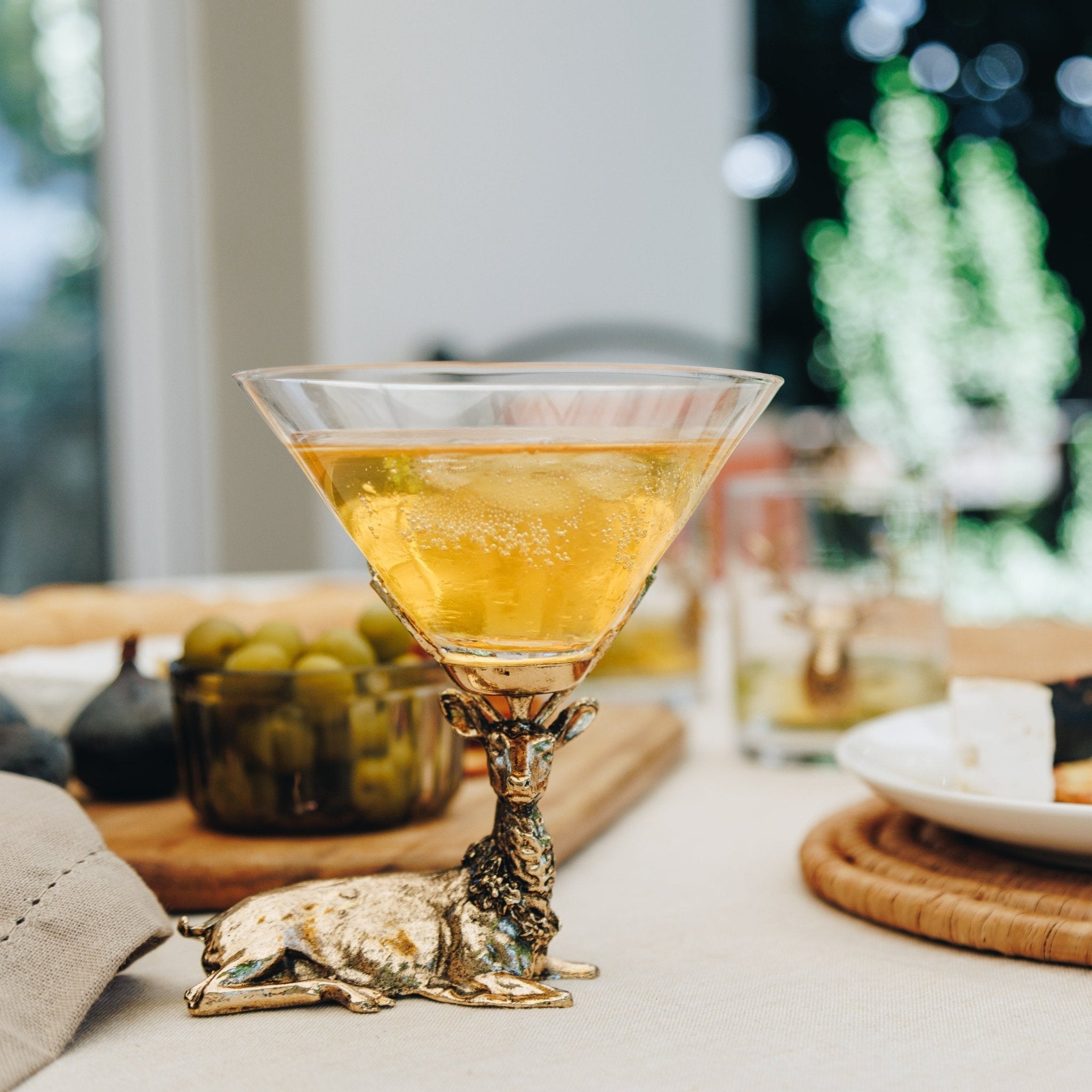 Gold Stag Deer Martini Glasses - Che Cose Belle