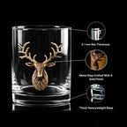 Gold Stag Deer Whiskey Glasses - Che Cose Belle