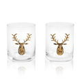 Gold Stag Deer Whiskey Glasses - Che Cose Belle