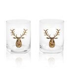 Gold Stag Deer Whiskey Glasses - Che Cose Belle