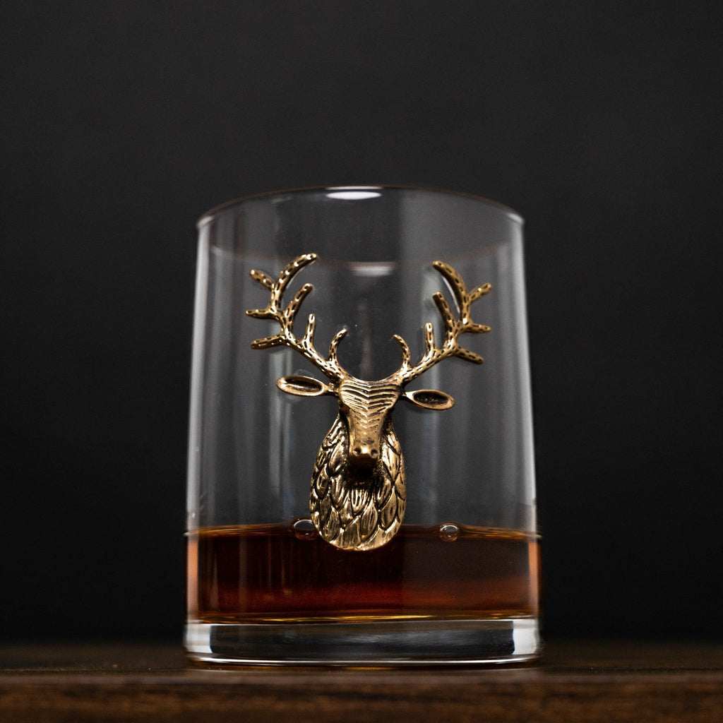 Gold Stag Deer Whiskey Glasses - Che Cose Belle