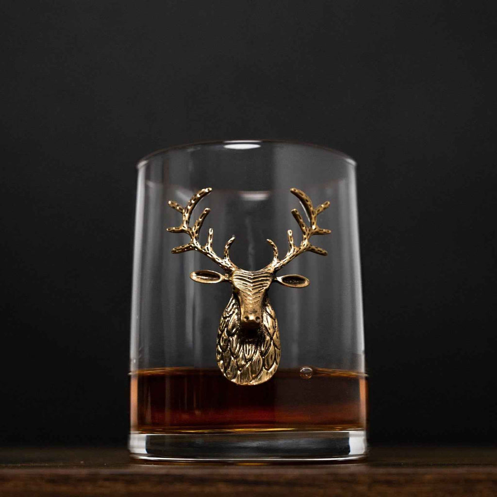 Gold Stag Deer Whiskey Glasses - Che Cose Belle