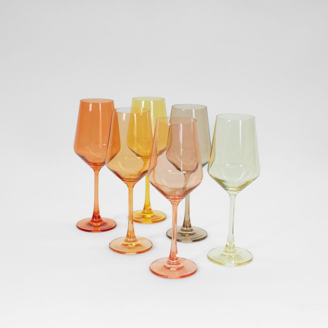 Golden Hour Collection - Ombre Set of 6 Colored Wine Glass - Che Cose Belle