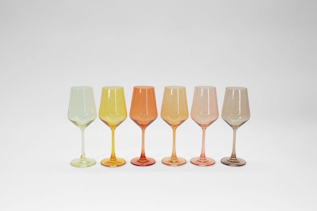 Golden Hour Collection - Ombre Set of 6 Colored Wine Glass - Che Cose Belle