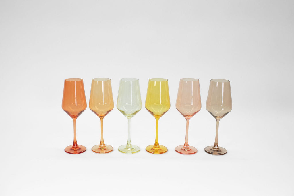 Golden Hour Collection - Stemless Ombre Set of 6 Colored Wine Glass - Che Cose Belle